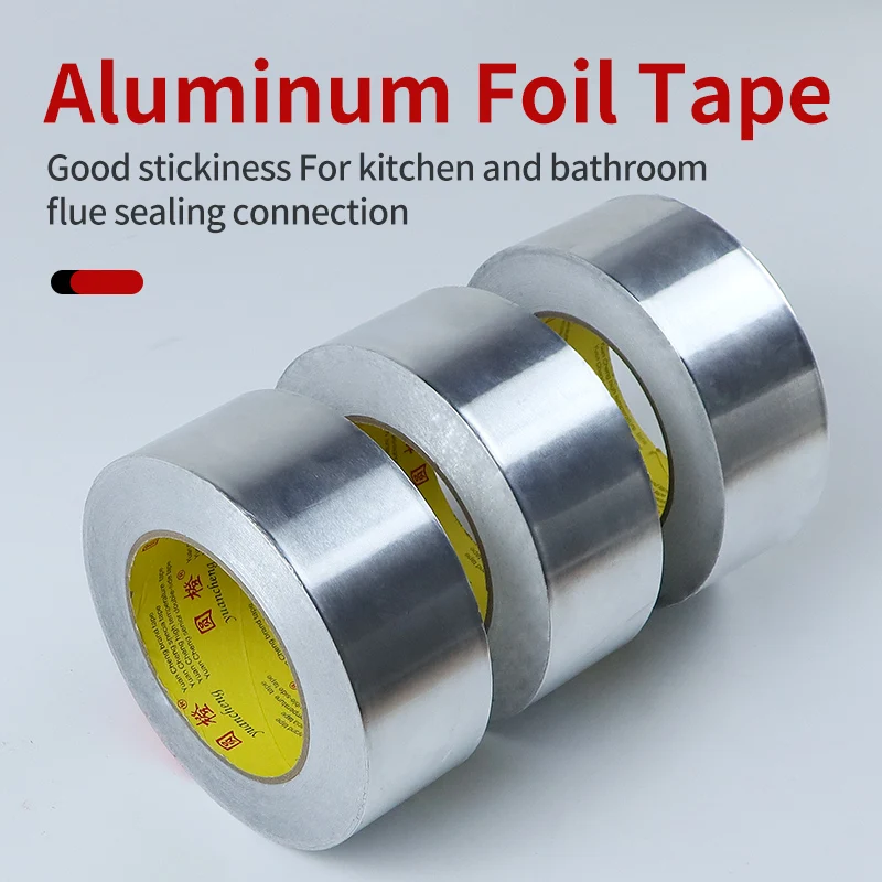 High Temperature Resistance Aluminum Foil Tape Kitchen Pipe Repair Tape Adhesive Sealing Foil Heat Insulation Leak Proof 2030