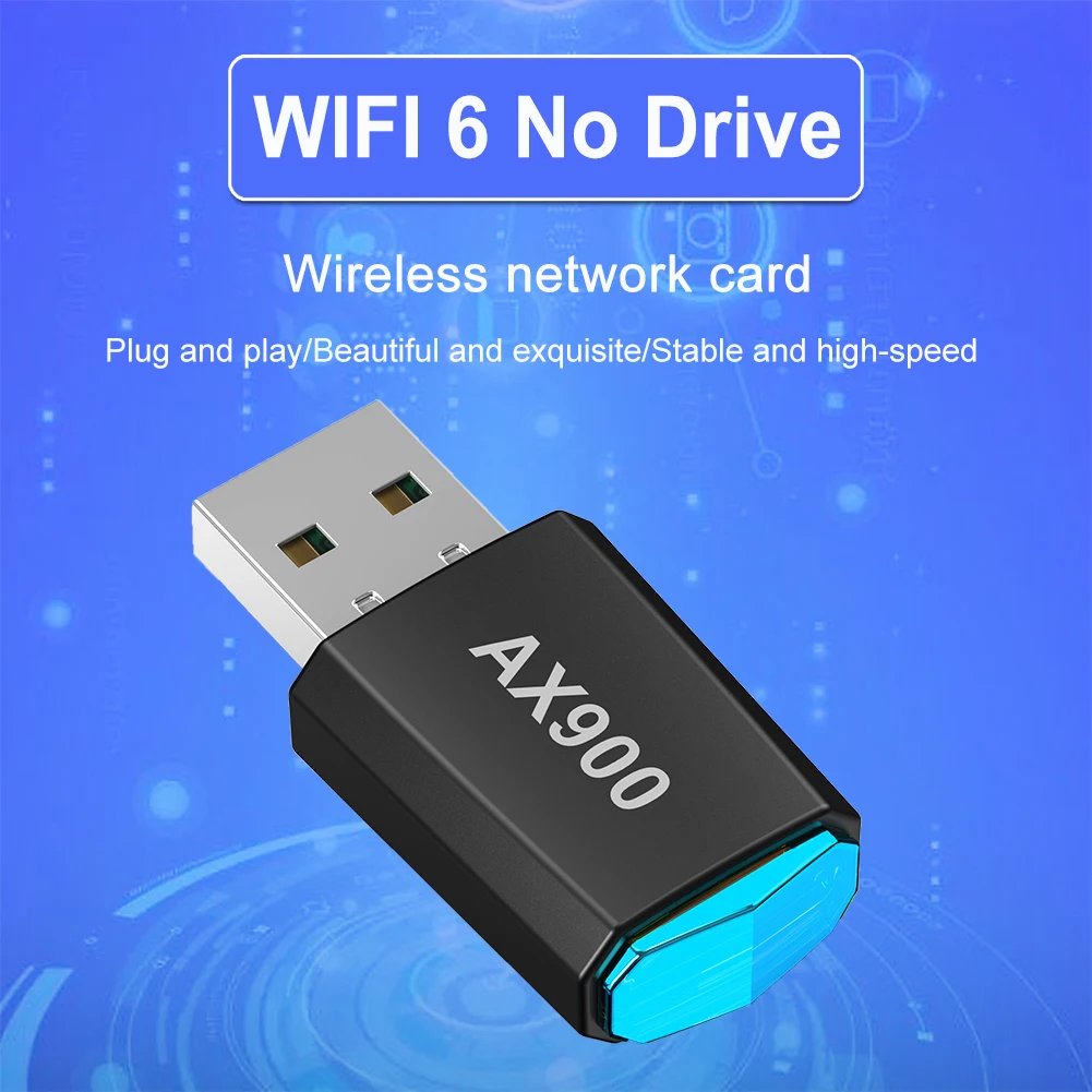 900Mbps WiFi 6 USB 어댑터 드라이브 프리 무선 네트워크 카드 2.4G/5G 듀얼 밴드 WiFi 이더넷 신호 어댑터 노트북용 Win7/10/11
