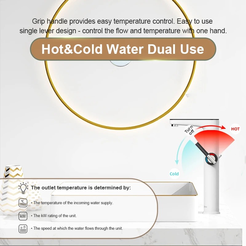 Briwellna صنبور الماء الساخن الفوري 220 فولت سخان...