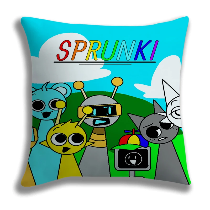 Horror Game Character Pillow Covers Sprunki Cartoon Pillow Case Sofa Decorative Home Single-sided Printing Sprunki Cushion Cover 5