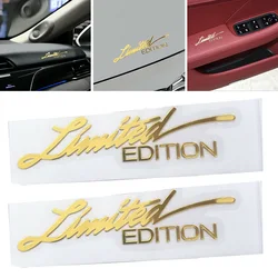 2pcs Limited Edition Car Sticker 3D Gold Body Emblem Badge Metal Sticker Decal Car Accessories Motorcycle Decals