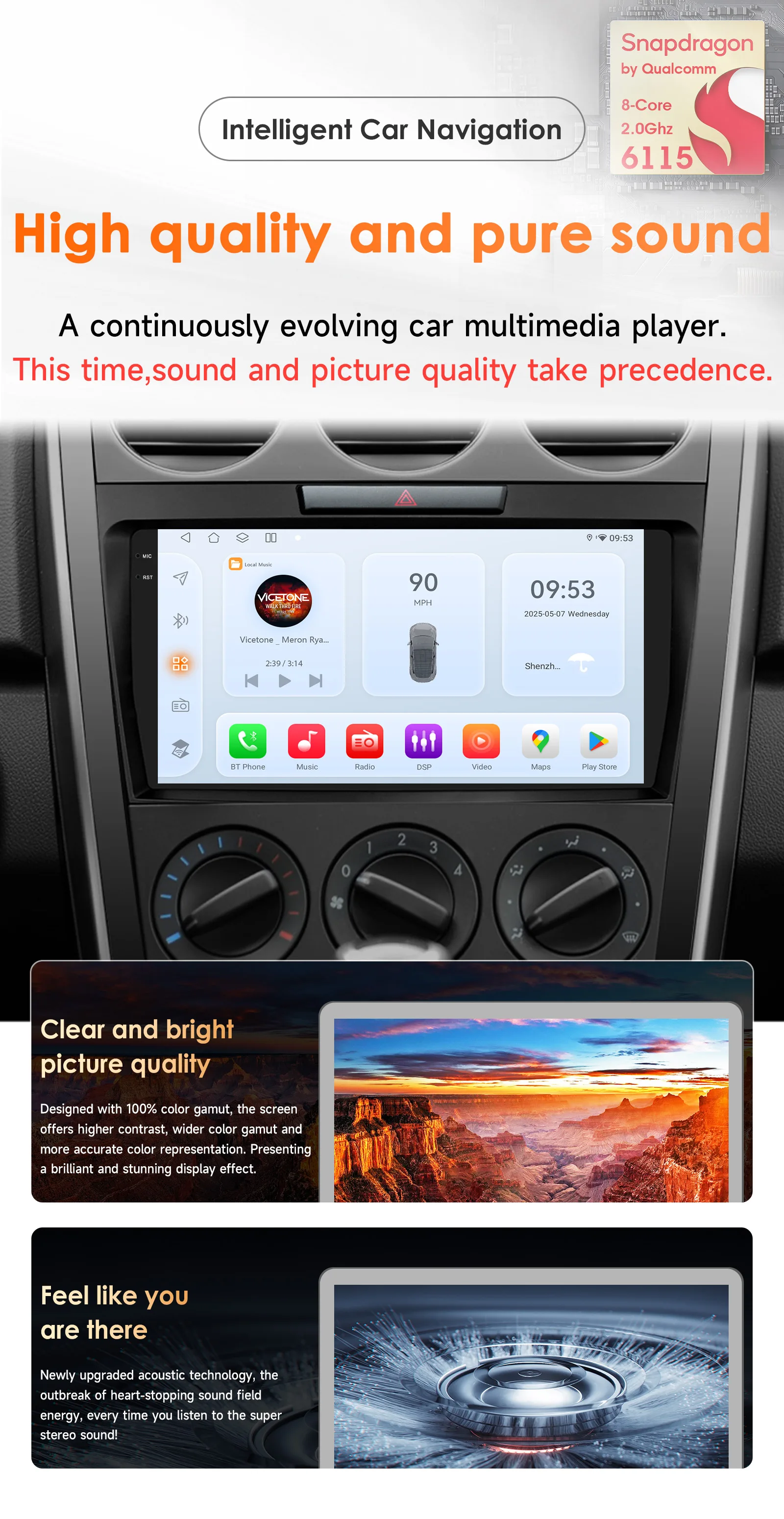 OSSURET Gran Oferta, Radio de Auto con Navegación GPS Android 14 de 9 Pulgadas y 2 Din para Mazda CX7 2008-2015, Unidad Principal con Snapdragon 6115, CarPlay Inalámbrico, Android Auto, SWC, Octa Core, DSP, 4G LTE, Wifi, Bluetooth, Reproductor de Audio y Video para Auto, Opcional 360 ° Reproductor Multimedia para Auto con Cámara 6