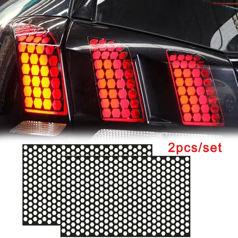 

Car Honeycomb Sticker DIY Cut-out Headlight Taillight Hollow Decoration Decal Wrap Film Fashion Car Styling Stickers 48*30cm