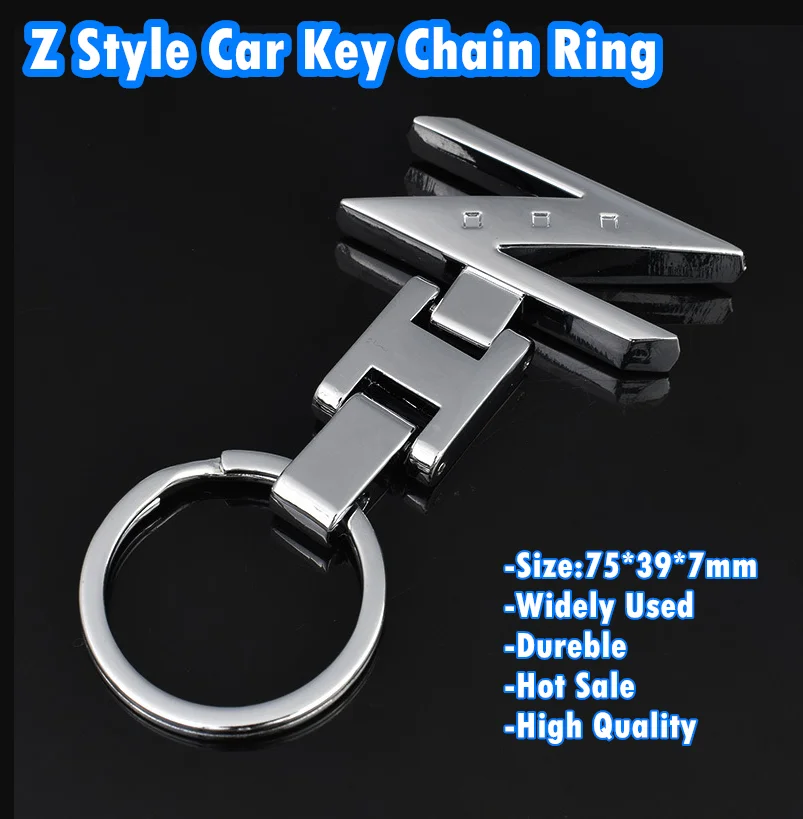 Z Style Car Key Chain Ring Chrome Finishing For Nissan 280ZX 300ZX 350Z 370Z Z Car Key Ring Keychains Chrome Keyring
