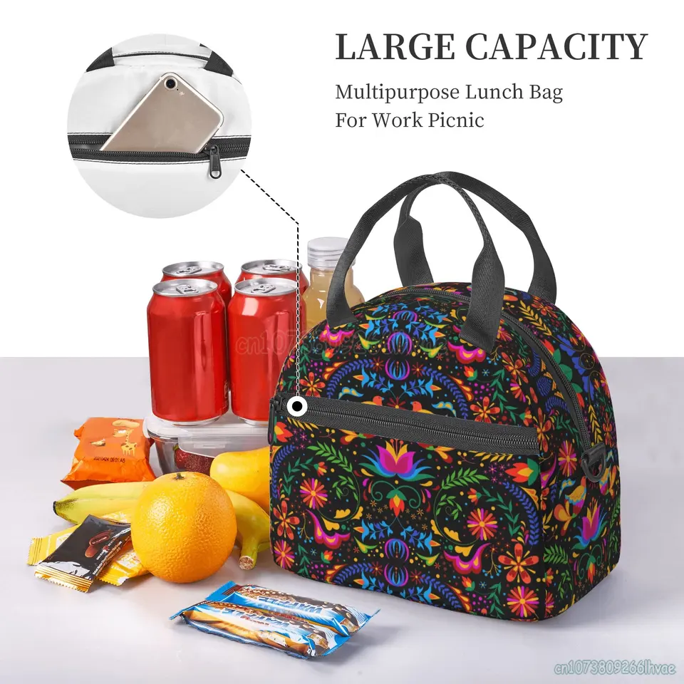 Viedouce Mini Borsa Termica Porta Pranzo 4L Impermeabile, Doppia Cerniera Riutilizzabile Contenitore per il Pranzo Isolata Uomo e Donna, Pieghevole Termico Pranzo per Ufficio/Scuola, Nero