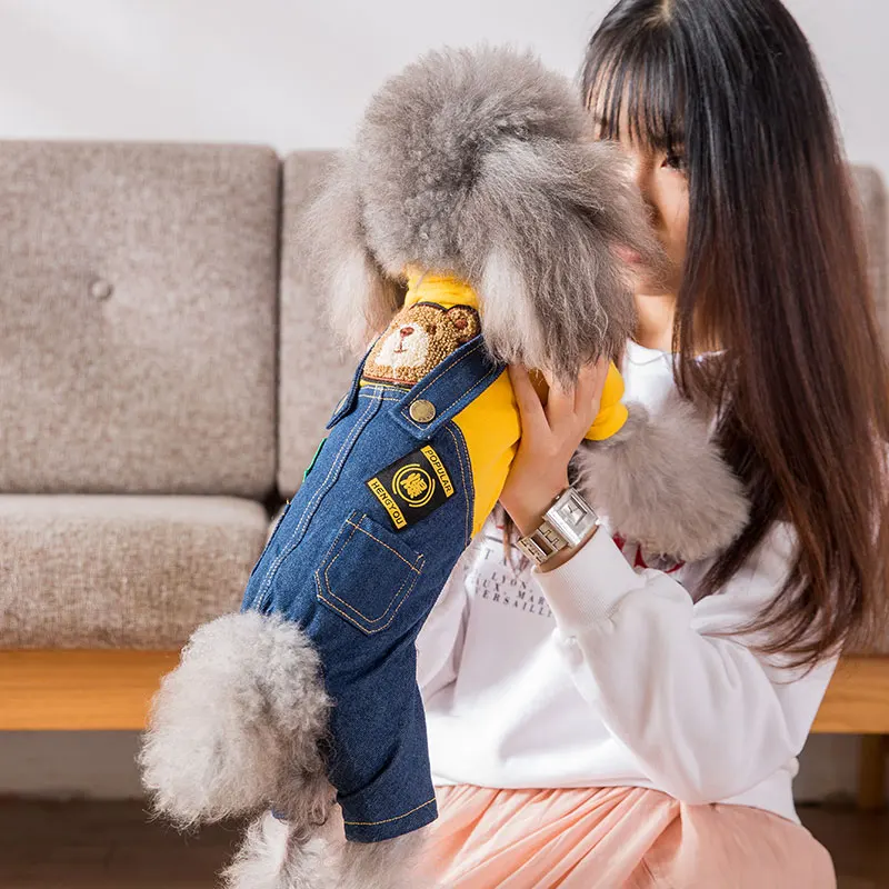 

Dog clothes small dog autumn winter teddy bear Pomeranian cute brand pet four-legged winter clothes cotton clothes