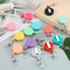 50 Pcs Retractable Badge Reel Clips Holder Mixed Solid Color Nurse Students Doctor ID Badge Holder for Hanging ID Card 3