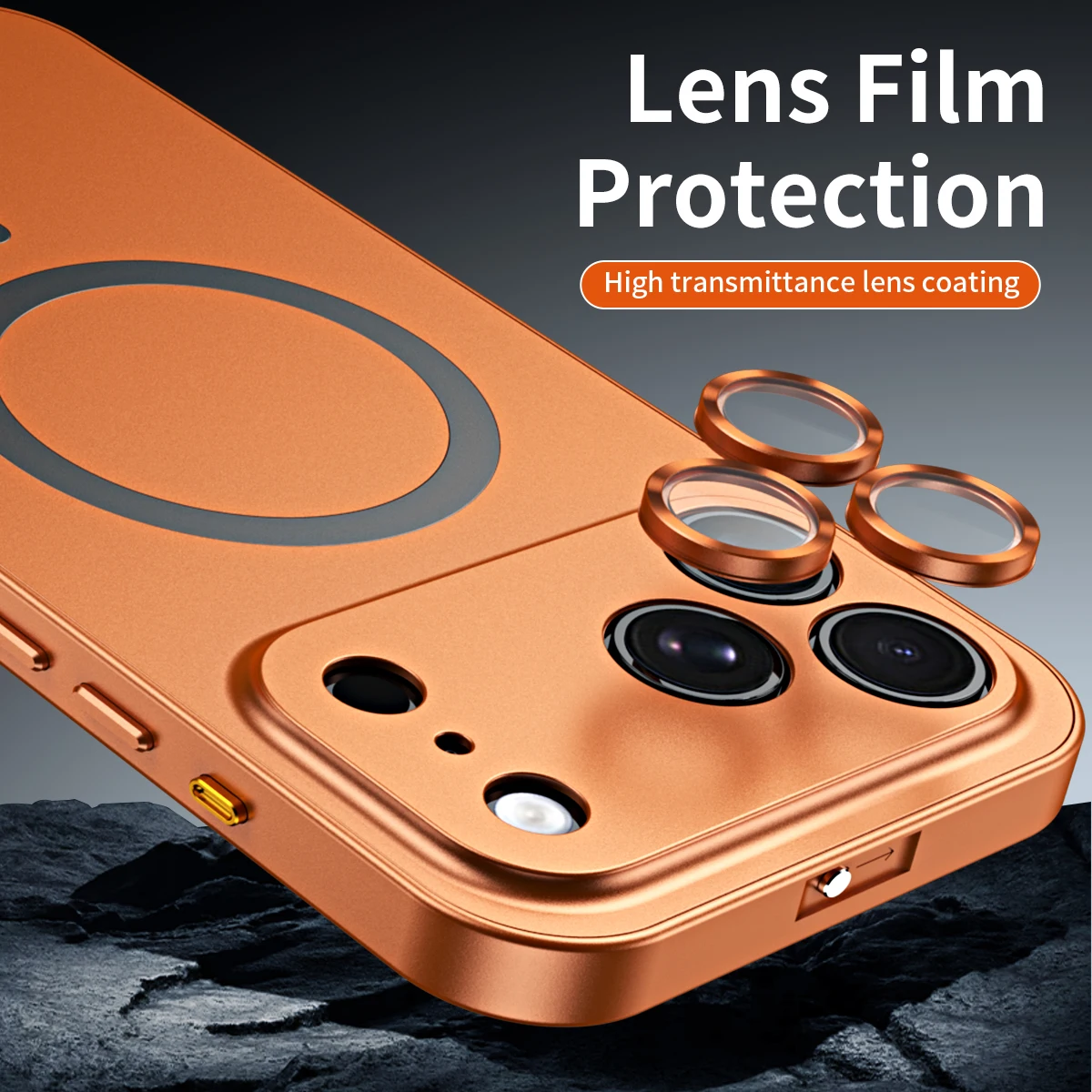 Luxurious Aluminum Magnetic Phone Case with Air Lens Glass Protection