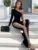 Sexy Mesh Patchwork One Shoulder Playsuits Women Elegant Solid Skinny Flare Pants Jumpsuit Fashion Lady Party Streetwear