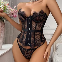 Nouveau produit 2025 : ensemble de lingerie deux pièces pour femme, avec dentelle de cils, design ondulé en arête de poisson coupe basse et mise en forme sexy du corps 5