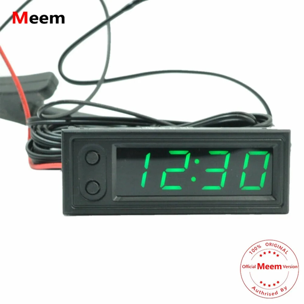 

12V 3in1 Car Vehicle Thermometer + Voltmeter + Clock LED Digital Display Kit