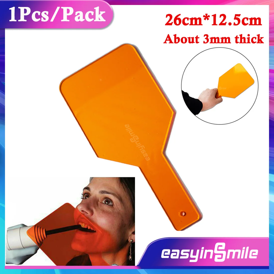 

Easyinsmile 1Pcs Dental Hand-Held Visible Shield Plate Eye Protective Light Filter Board For Curing Light USA