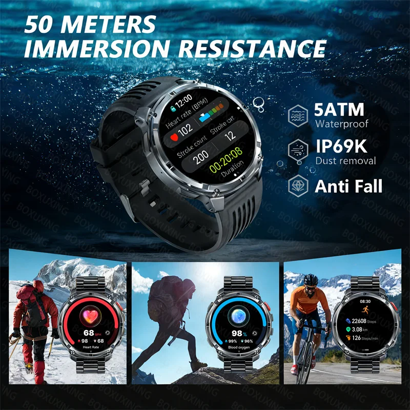 2026 New T-Rex3 Pro 1100mAh Battery Smart Watch GPS path 5ATM Waterproof Sports Run tracker Outdoors Compass Military Smartwatch 4