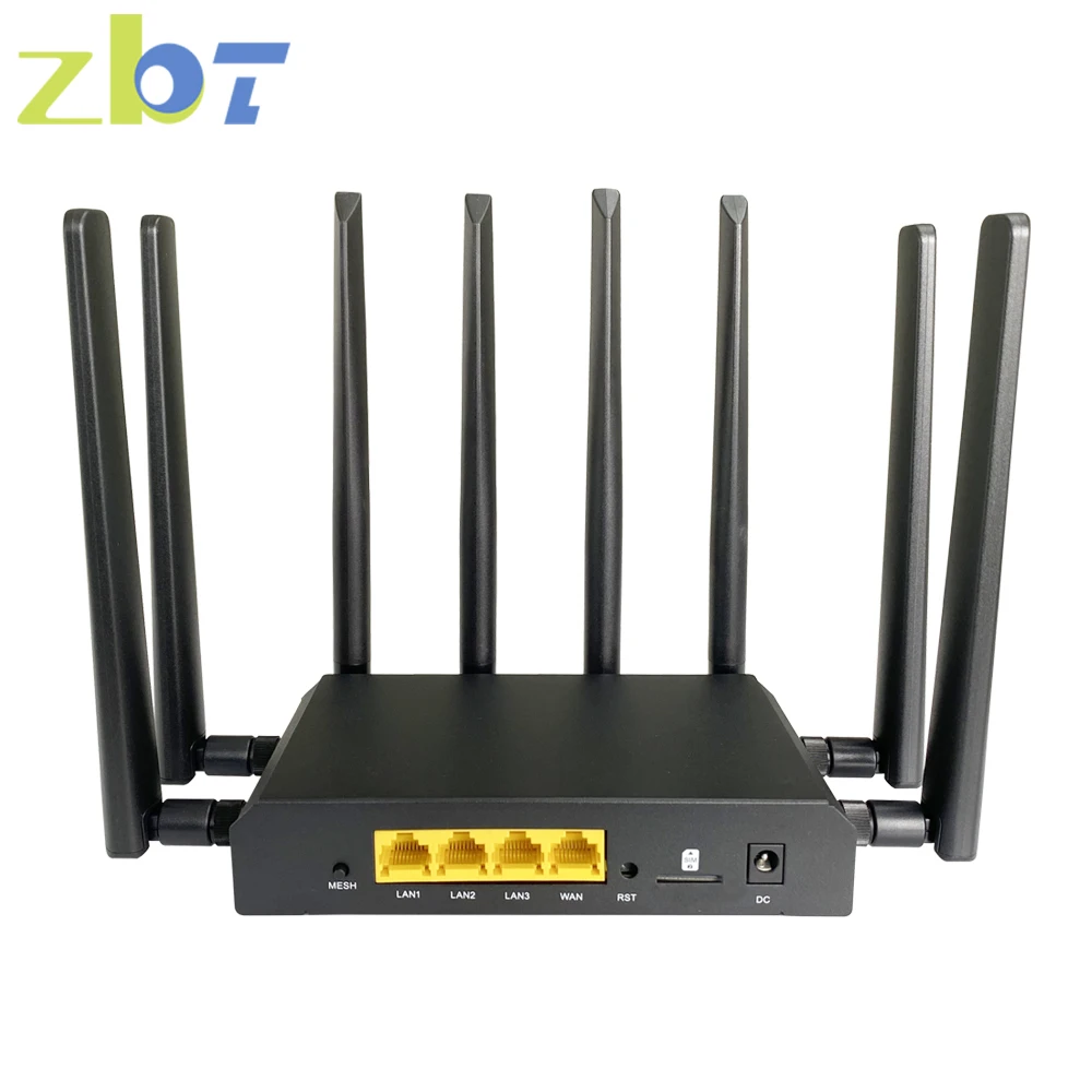 

ZBT 4G 5G Router Sim Card Wifi6 Mesh 3000Mbps 1800M Openwrt 3*Gigabit LAN 2.4GHz 5GHz MU-MIMO Antenna for 128 WiFi Device