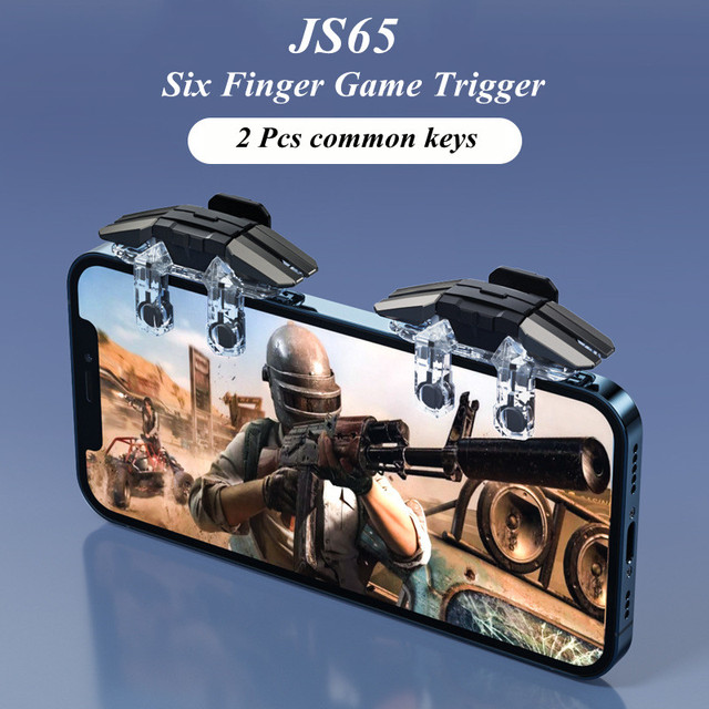 Mobile Phone Gaming Trigger 6 Fingers Button Shooter Game Joysticks Gamepad for PUBG Fire Shooting Aim Key l1r1 Controller