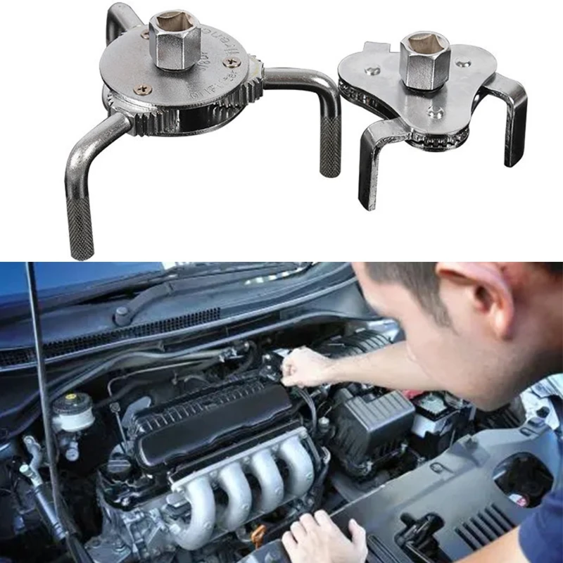

Durable Oil Filter Wrench Three Claw Car Auto Repairing Grid Removal Steel Removal Tools Two-way Universal Adjustable