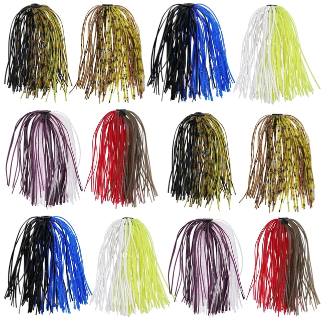 Silicone Jig Skirts DIY Silicone Fishing Jig Lures 10 Bundles 30 Strands  Fishing Bait Accessories Spinnerbait Replacement Skirt Spinnerbaits  Buzzbaits Spoon Blade Squid Skirt Replacement 