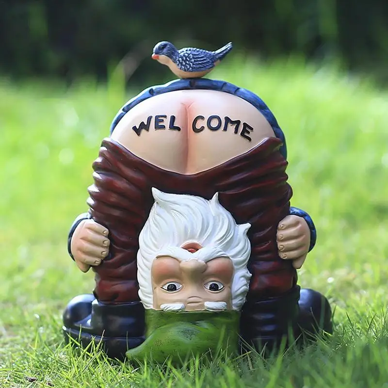 

Decorative Garden Naughty Gnomes Handstand Statue Welcome Figurines Art Decoration For Lawn Gnome Garden Sculpture For Outside
