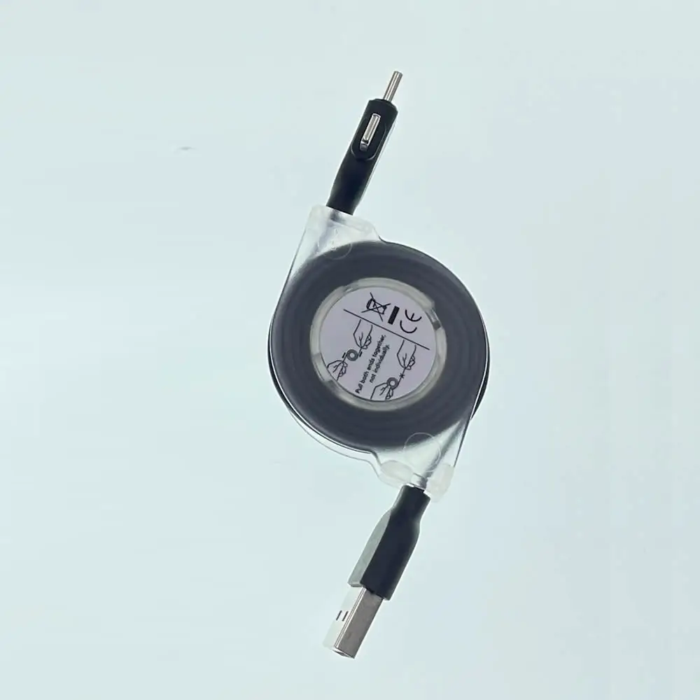 Universal Retractable 3-in-1 Fast Charging Cable with USB, Micro USB, and Type-C Connectors