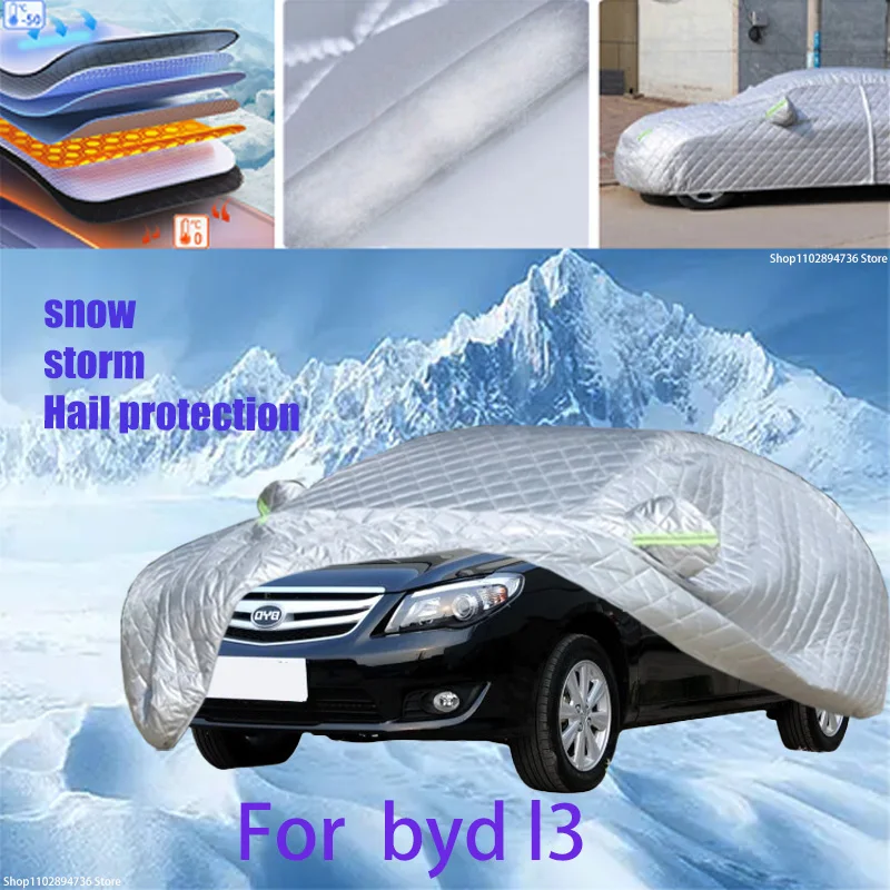 

For byd l3 Outdoor Cotton Thickened Awning For Car Anti Hail Protection Snow Covers Sunshade Waterproof Dustproof