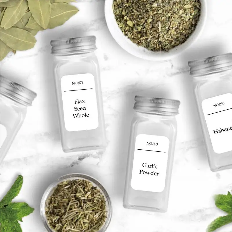 216pcs Minimalist SpiceS Jar Labels Fits Round Or Rectangular SpiceS Jars Herb Seasoning Kitchen Pantry Labels Stickers Kitchen