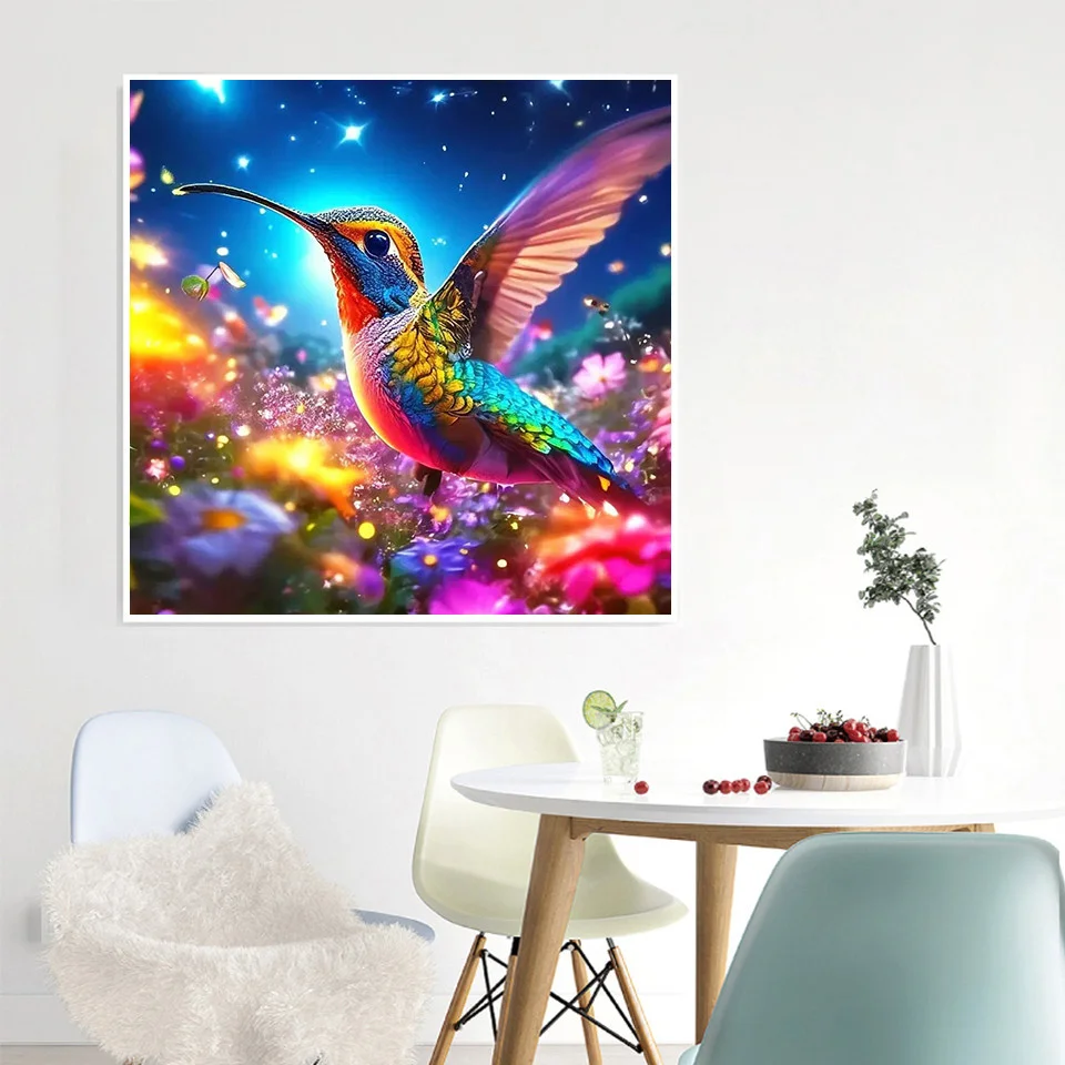AZQSD 5d Diamond Painting Birds Flower Cross Stitch Full Sets Mosaic Hummer Embroidery Animal Wall Decor