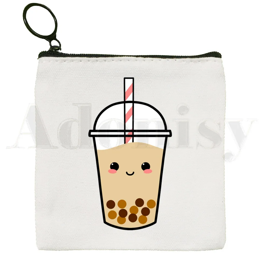 Bubble Milk Tea Boba Milk Tea Cute Small Square Bag Coin Purse Storage  Small Bag Card Bag Key Bag Coin Clutch Bag Zipper Key Bag - AliExpress