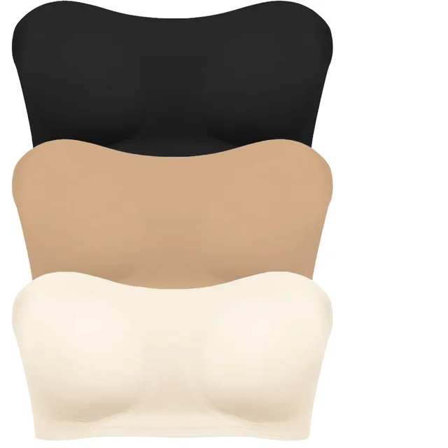 102375-ca6a39.png Soutien-gorge sans bretelles sans couture pour femmes, rembourré amovible, haut en soie glacée douce, sous-vêtements sans bretelles, sûr, antidérapant, Push Up, haut tubulaire Sexy