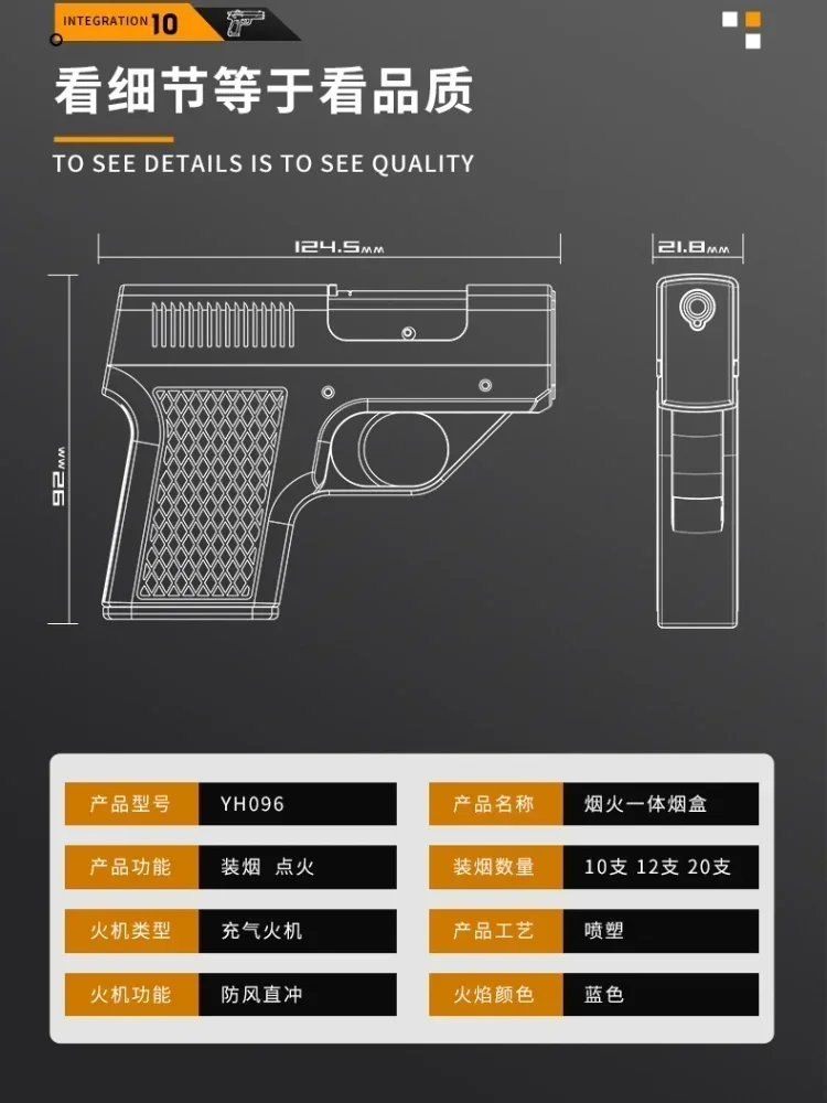 2025 New Clip Gun Butane Gas Lighter Three Capacity Cigarette Holder Windproof Blue Flame Lighter Men's Gift Smoke Accessories