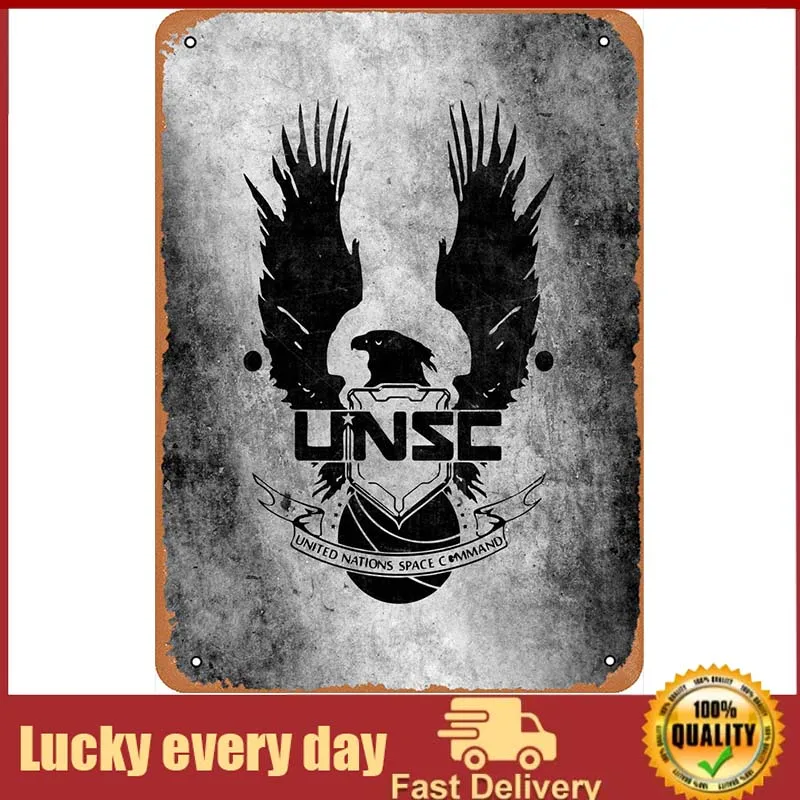 Il Classico Videogioco Arcade Poster Metal Tin Sign Unsc Vintage Poster Wall Art Decor Tin Sign Room Decor Outdoor Decor