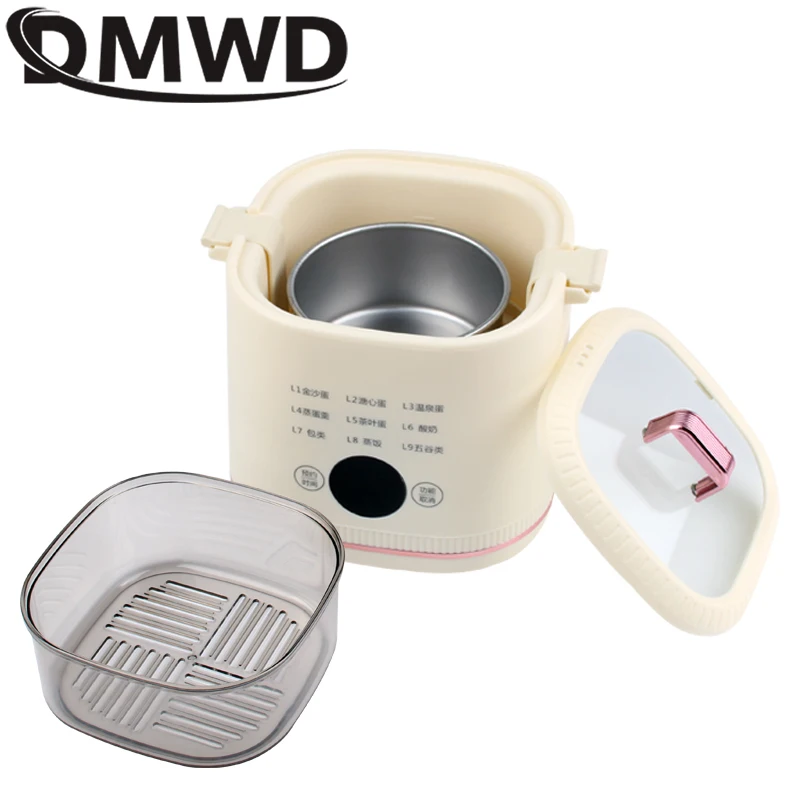 DMWD Electric Egg Steamer Multifunction Egg Boiler Water Separated Slow Cooker Household Timing Food Steamer Breakfast Machine