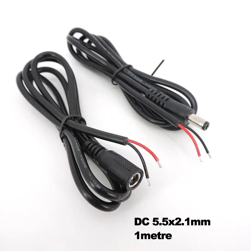 

DC male Power Pigtail Cable 5.5x2.1mm Male Female Jack Cord DC Connector For CCTV Security Camera Moniter Solar Panel