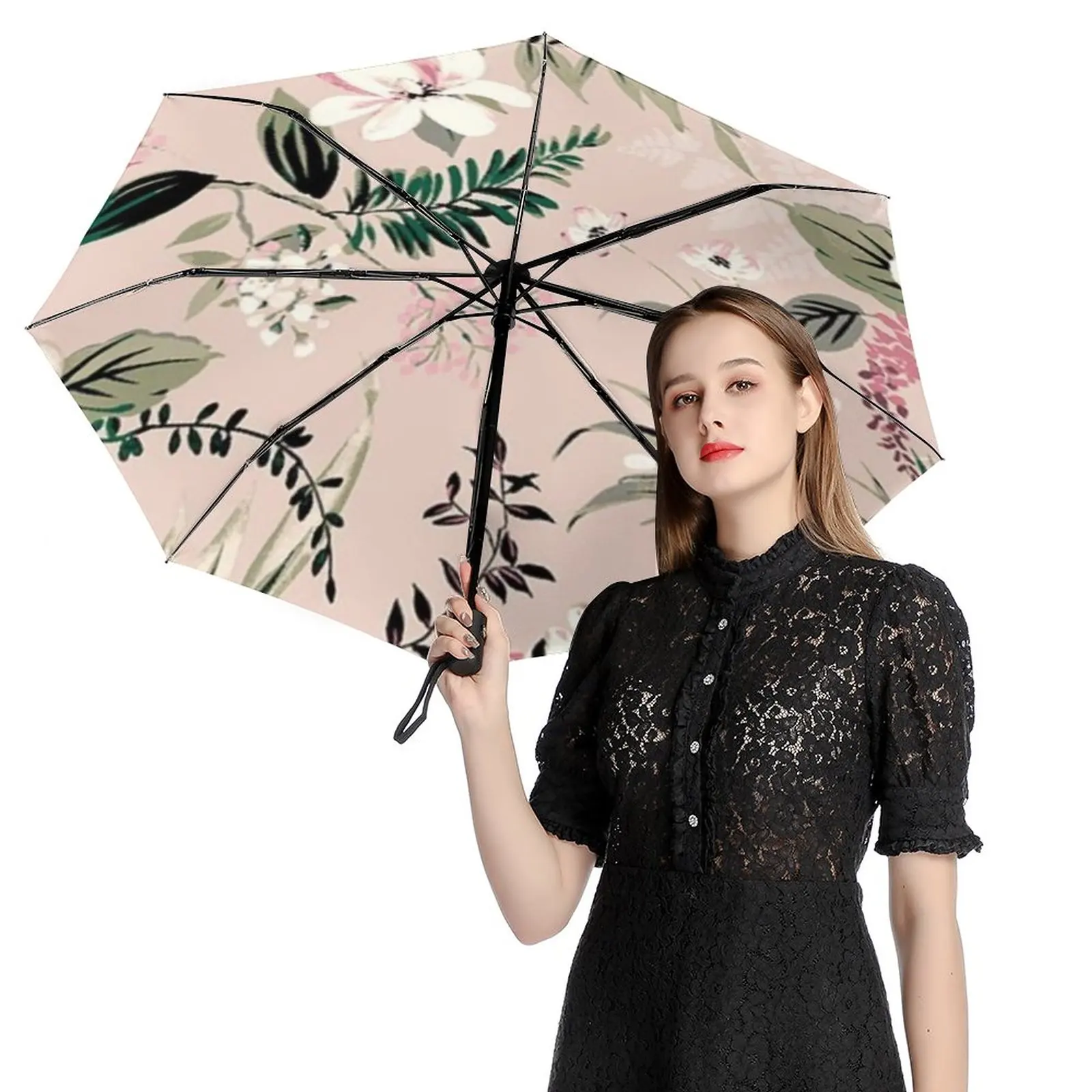 

Automatic Umbrella Rain Sun Rain Anti Uv Windproof Beach Umbrella Girl Parasol Folding Parasol Umbrellas Rain Women Portable22