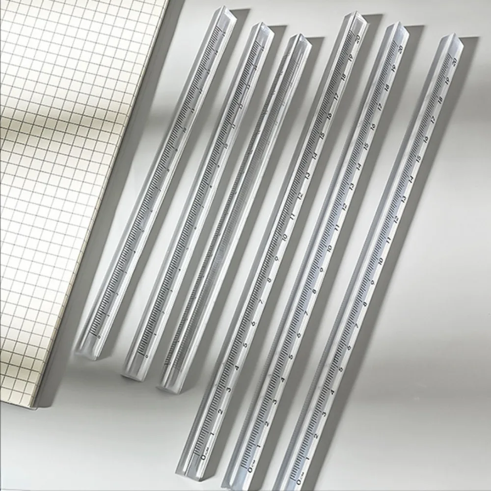 Mr. Paper Simple Transparent Three-square Ruler Students Drawing Measurement Ruler Exam Office School Supplies 2 Style drawing ruler