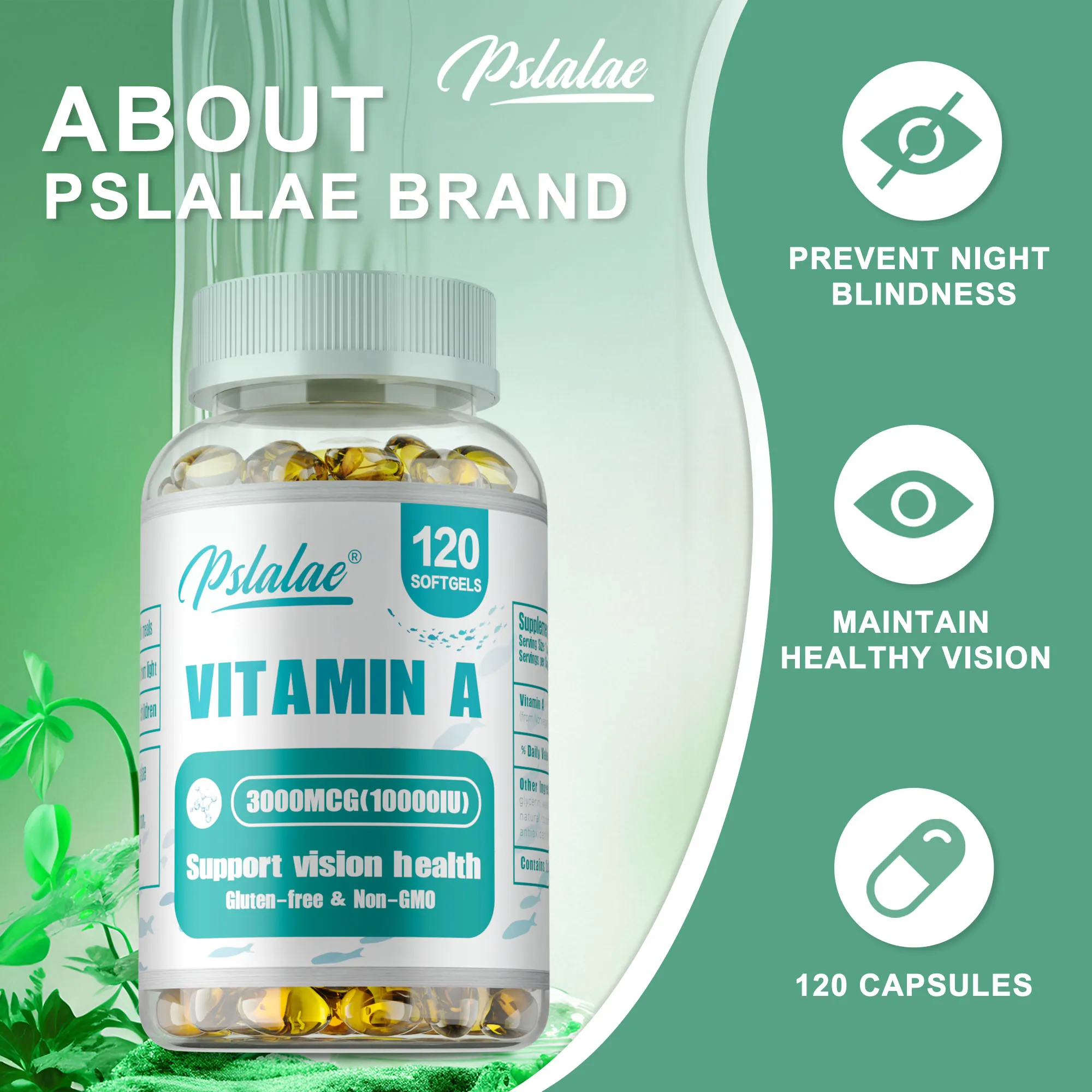 Vitamin A - Brightens Skin, Antioxidant Activity Supplement,Supports Vision and Cell Health, Boosts Immunity - 120 Capsules - Image 5