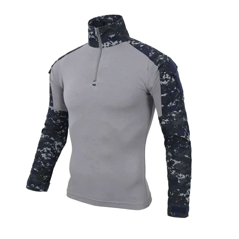 Combat Uniform Shirt Camouflage US Asian Size S-4XL Cargo Sport Tops Airsoft Paintball Tactical Men Camo Waterproof Shirts 5
