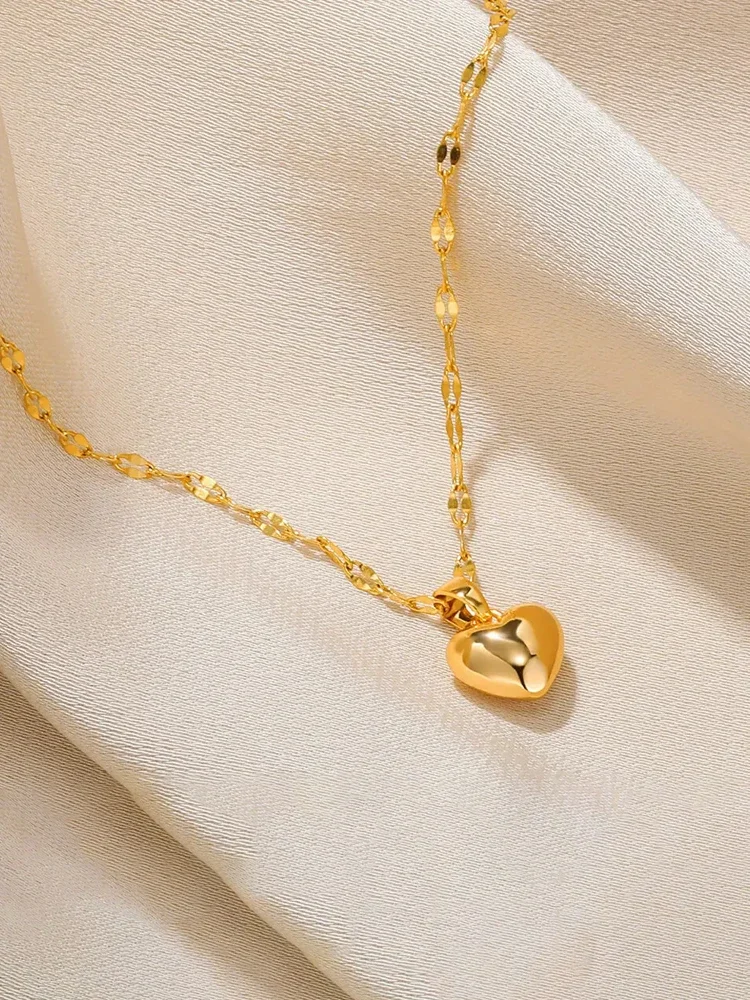 Stainless Steel Gold Beloved Charm Pendant Necklace - Image 4