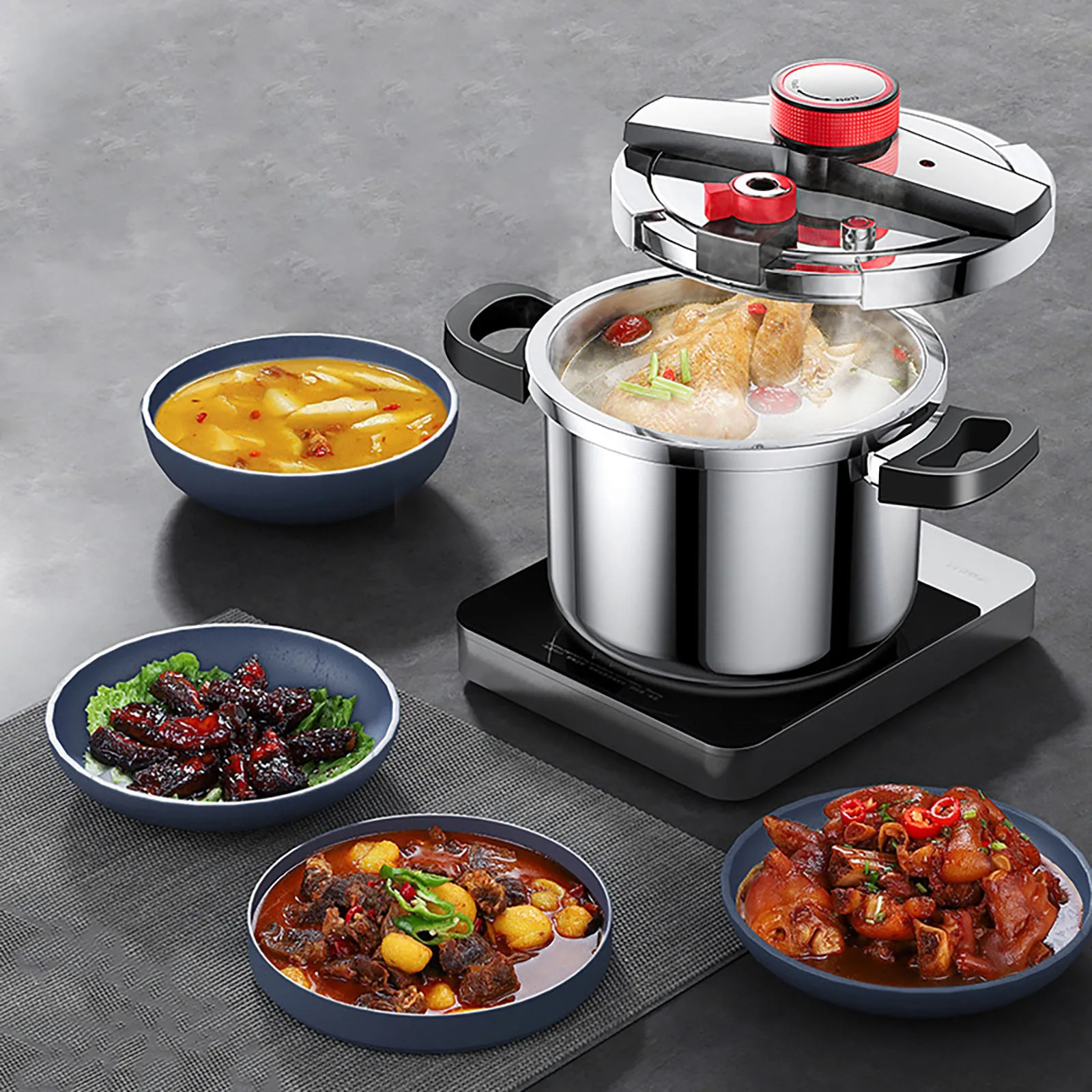 6l 3gear Pressure Cooker 304 Stainless Steel Multifunctional Pressure-Limited Explosion-Proof Pressure Cooker Quickly Cooking pressure cooker