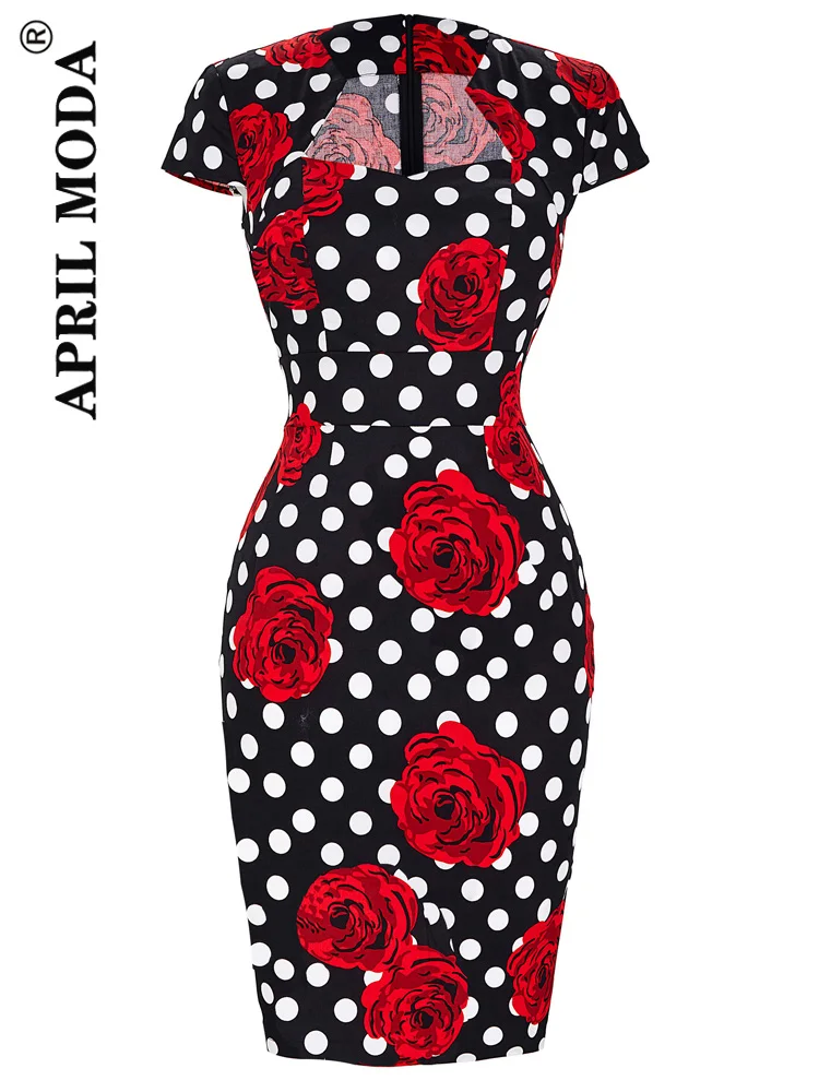 

Летние женские Офисные Платья с цветочным принтом, облегающее платье 50s 60s Pinup, облегающее платье-карандаш для работы, 2023, бандажный Сарафан