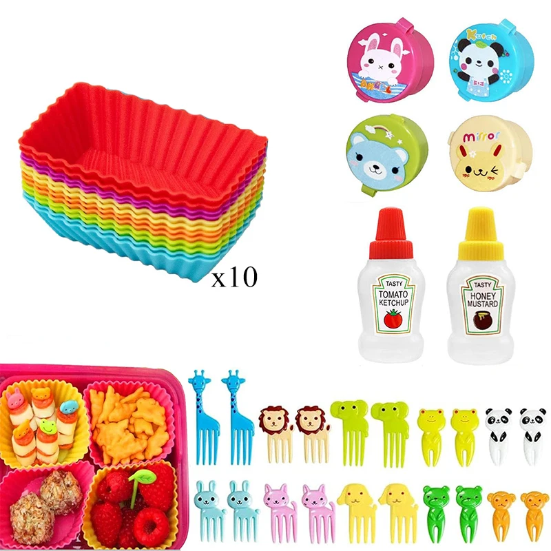 Cute Animal Snack Forks & Silicone Dividers Set for Kids