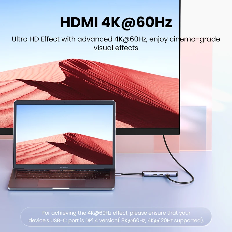 Ugreen-hub Carregador Usb tipo c Tamanho Mini Adaptador Usb 3.1 a 4k Hdmi Rj45 Dock Usb 3.0 para Macbook Pro Macbook Air 2023 pc - Imagem 5
