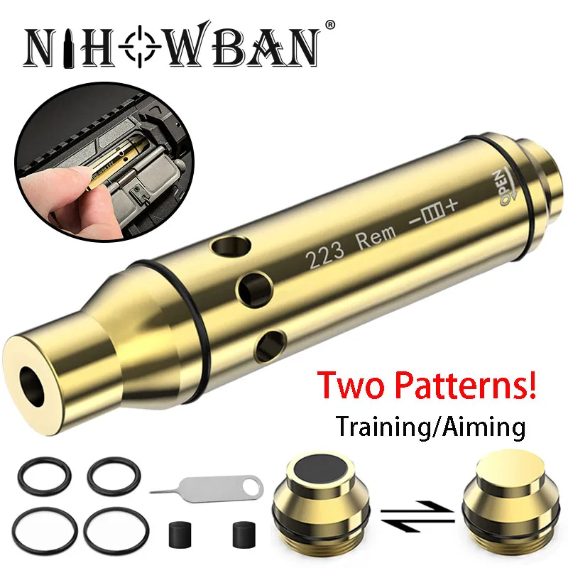 

Tactical Laser Training Bullet 223Rem Bore Sight 2 in 1 Red Dot Laser Sight for Riflescope Dry Fire Training Aiming Calibration