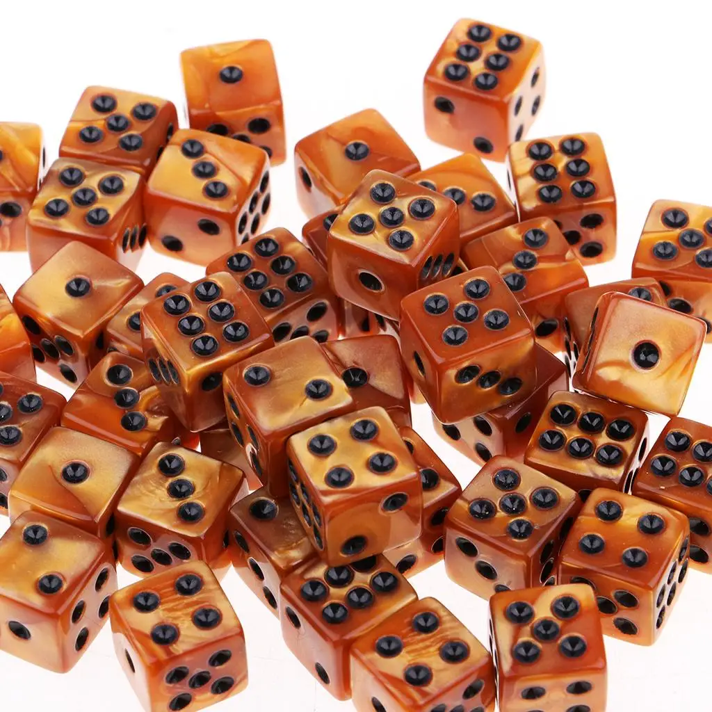 Game dice dice set acrylic dice 50 Pieces 12mm Acrylic Dice Six-Sided D6 Dies Rpg Role Playing Props Board Game Accessories For Entertainment Supply