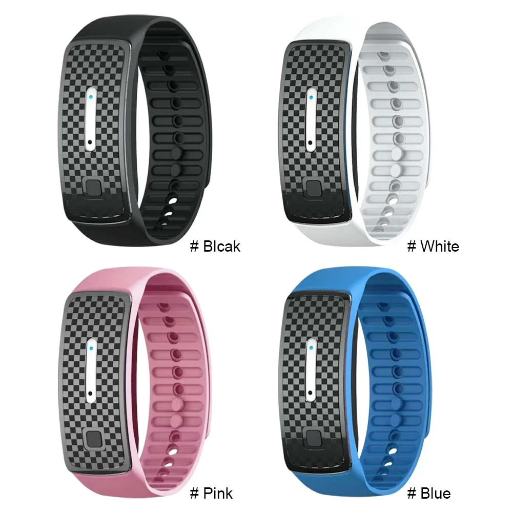 Ultrasonic Anti Mosquitoes Bite Wristband 3 Modes Kids Adult Repellents Watch Waterproof Rechargeable for Summer Indoor Outdoor