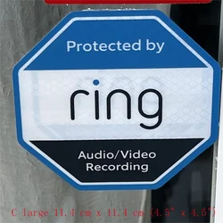 Enhanced Security Warning Stickers - Protected by Audio/Video Recording (C - 1Pcs - large)