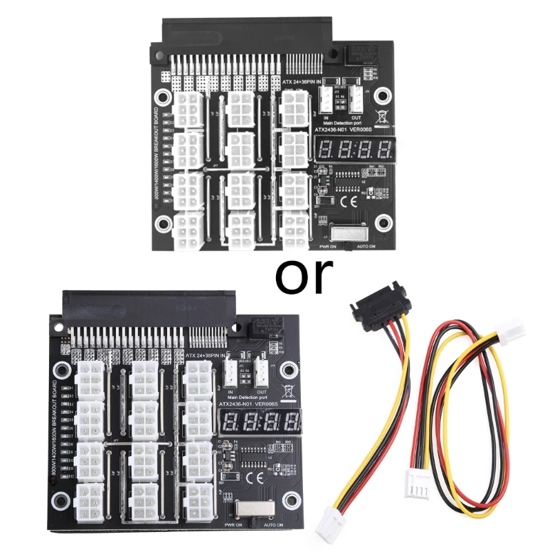

Breakout Board 12 6Pin Power Supply Module Card Server with LED Voltage Diaplsy for D750E-S1 Multi PSU 2200W ON/OFF Sync