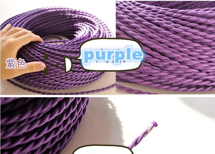 Vintage Antique Braided Twisted Fabric Lighting Cable - Black Woven Silk Flexible Cord, 2 Core, Available in 5/10/20 Meters