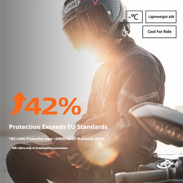 FEHER Men's Motorcycle Jacket Summer 100% Ventilated Mesh Design Thin and Light Motorbike Jacket Commuter with Protective Jacket