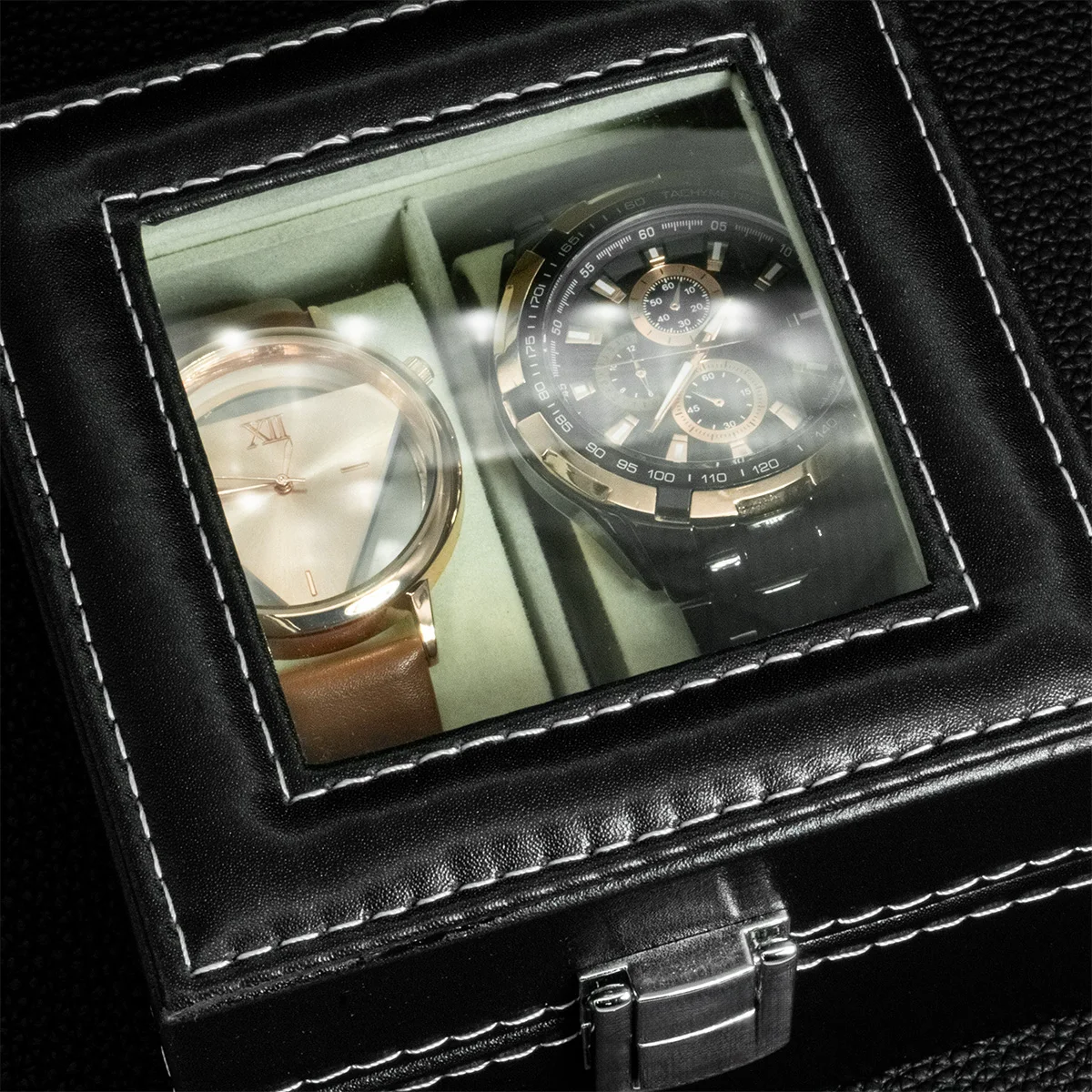 2/3/6 Slots Watch Storage Box PU Leather Display Case Collection Organizer Watch Box for Men women Display Case With Glass