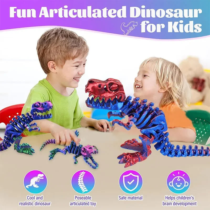3D Printed Dragon Dinosaur Model Joints Can Move Freely Desktop Craft Ornament Gifts for Kids For Landscaping Decoration 5